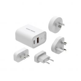 30W univerzální cestovní adaptér Mobile Origin GaN MO14 - bílý