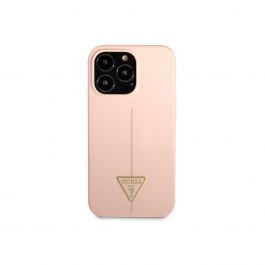 Kryt pro iPhone 13 Pro Guess Silicone Line Triangle - růžový