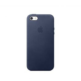 Kožený kryt na iPhone SE - půlnočně modrý