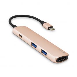 USB-C Hub adaptér iSTYLE zlato černý