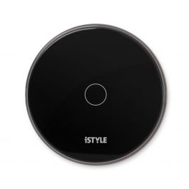 Bezdrátová nabíječka pro iPhone iSTYLE s adaptérem skleněná - černá