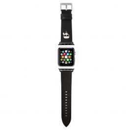 Řemínek pro Apple Watch 42/44/45mm Karl Lagerfeld Karl Head - černý