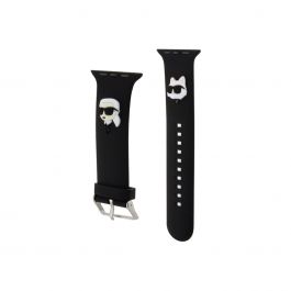 Řemínek pro Apple Watch 42/44/45 mm Karl Lagerfeld Karl and Choupette Head NFT - černý