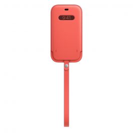 Apple kožený návlek s MagSafe na iPhone 12 a 12 Pro - citrusově růžový