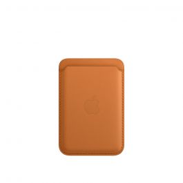 Apple kožená peněženka s MagSafe - zlatohnědá