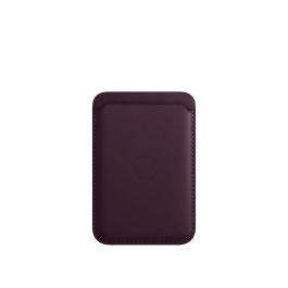 Apple kožená peněženka s MagSafe k iPhonu - tmavě višňová
