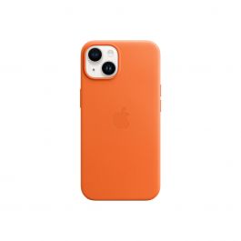 Apple kožený kryt s MagSafe na iPhone 14 - oranžový