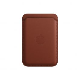 Apple kožená peněženka s MagSafe k iPhonu - cihlově hnědá