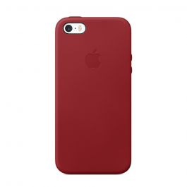 Kožený kryt na iPhone SE - červený