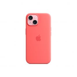 Apple silikonový kryt s MagSafe na iPhone 15 – světle melounový