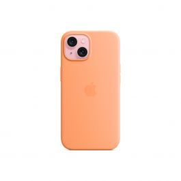 Apple silikonový kryt s MagSafe na iPhone 15 – sorbetově oranžový