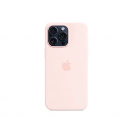 Apple silikonový kryt s MagSafe na iPhone 15 Pro Max – světle růžový