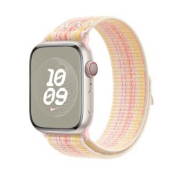 Apple Watch 42/44/45/49 mm hvězdně bílý / růžový provlékací sportovní řemínek Nike