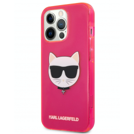 Pouzdro na iPhone 13 Pro Karl Lagerfeld and Choupette - růžové