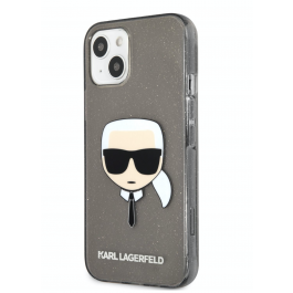 Pouzdro na iPhone 13 mini Karl Lagerfeld TPU Full Glitter - černé