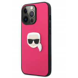 Pouzdro na iPhone 13 Pro Max Karl Lagerfeld Leather - růžové