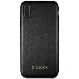 Guess PU Leather Hard Case Iridescent pro iPhone XS Max černý