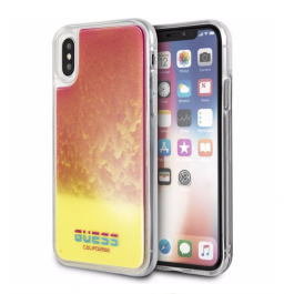 Kryt s pískem na iPhone X/XS Guess Glow in The Dark růžový