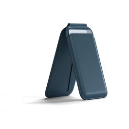 Magnetický stojánek s peněženkou pro iPhone Satechi - modrý