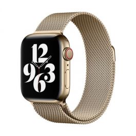 Apple Watch řemínek 42/44/45/49 mm milánský tah - zlatý