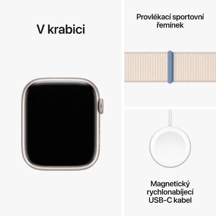 Apple Watch Series 9 GPS 45mm hvězdně bílé hliníkové pouzdro s h | iSTYLE