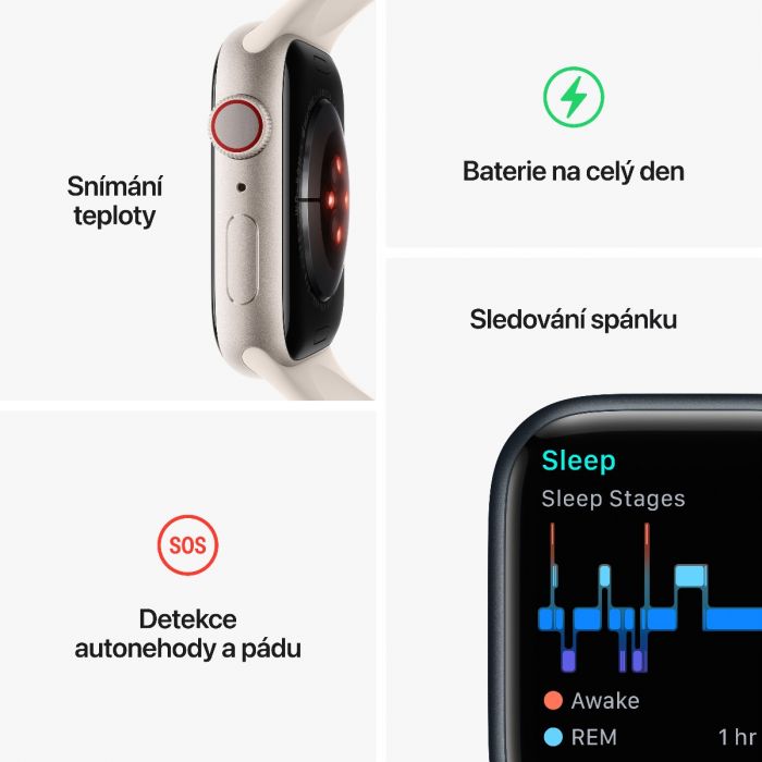 Apple Watch Series 8 GPS + Cellular 45mm stříbrné hliníkové pouz | iSTYLE
