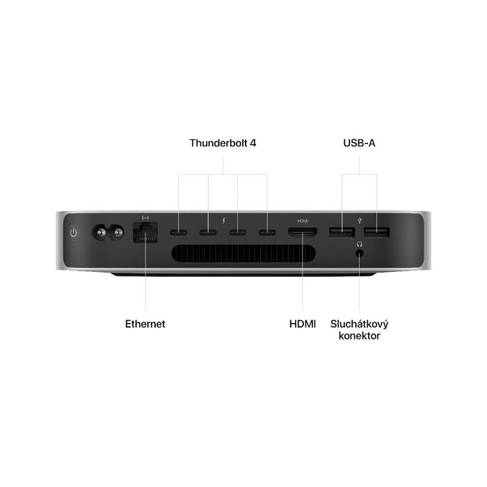 Mac mini, Apple M2 Pro 10jádrové CPU, 16jádrové GPU, 16GB, 512GB SSD -  stříbrný