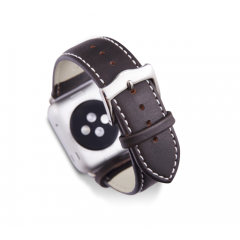 Kožený řemínek dBramante Copenhagen pro Apple Watch 42mm, hunter se stříbrnou sponou