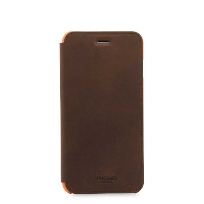 Knomo Leather Folio, kožené pouzdro pro iPhone 7 Plus - hnědé
