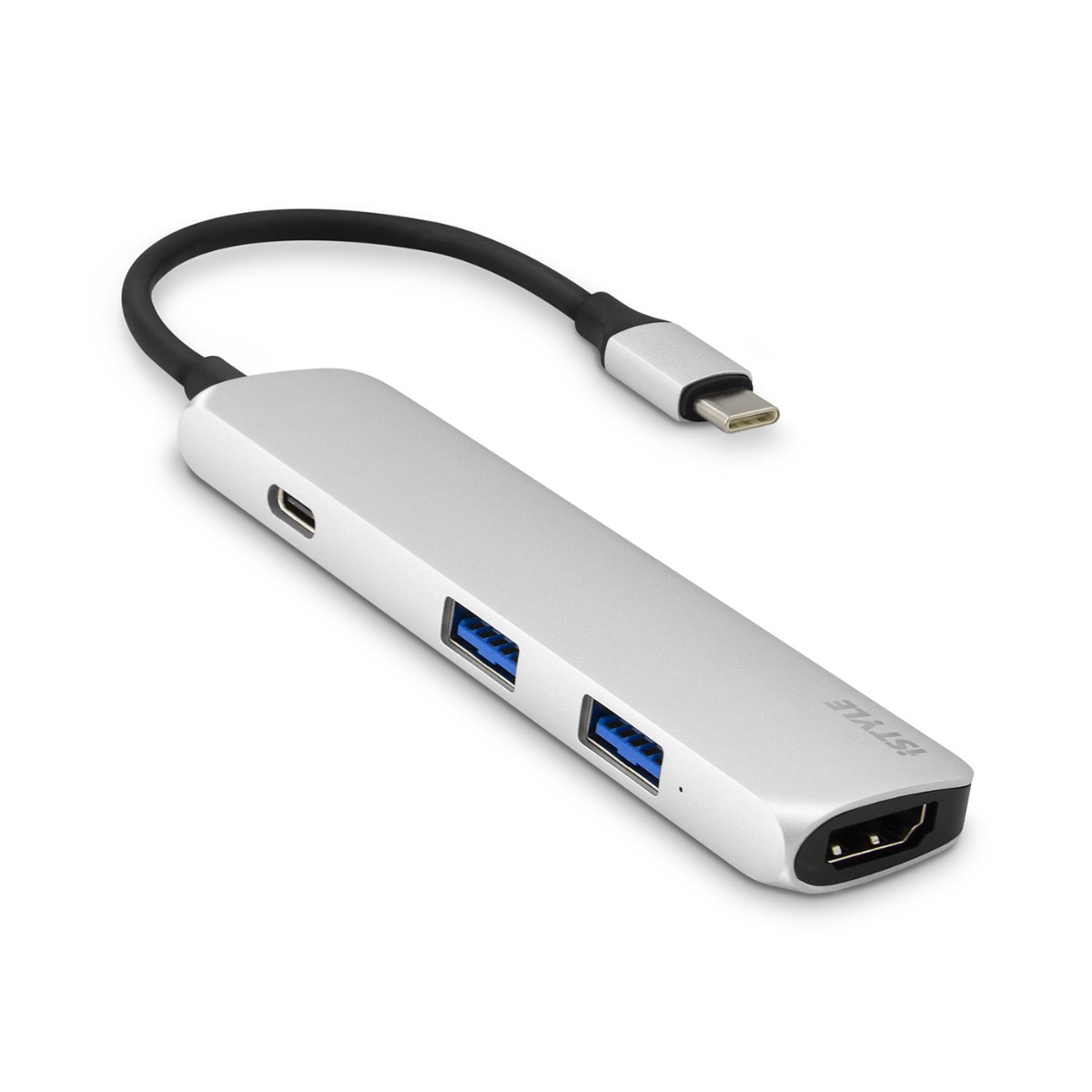 iSTYLE USB-C HUB adaptér stříbrno černý K-PL9915112100020