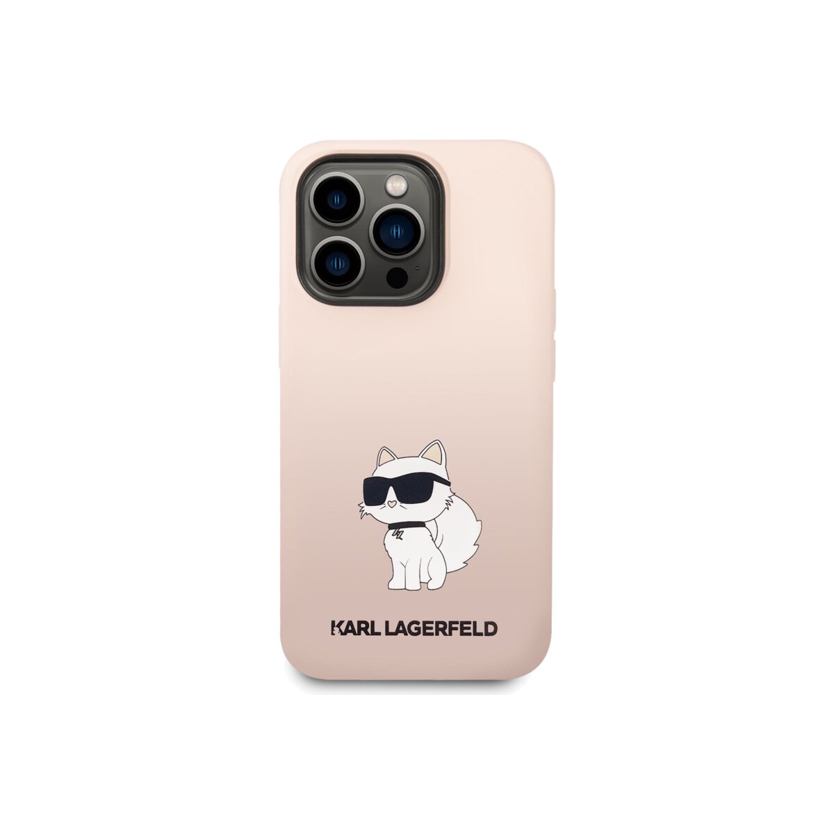 Kryt pro iPhone 14 Pro Max Karl Lagerfeld Liquid Silicone Choupette NFT - růžový