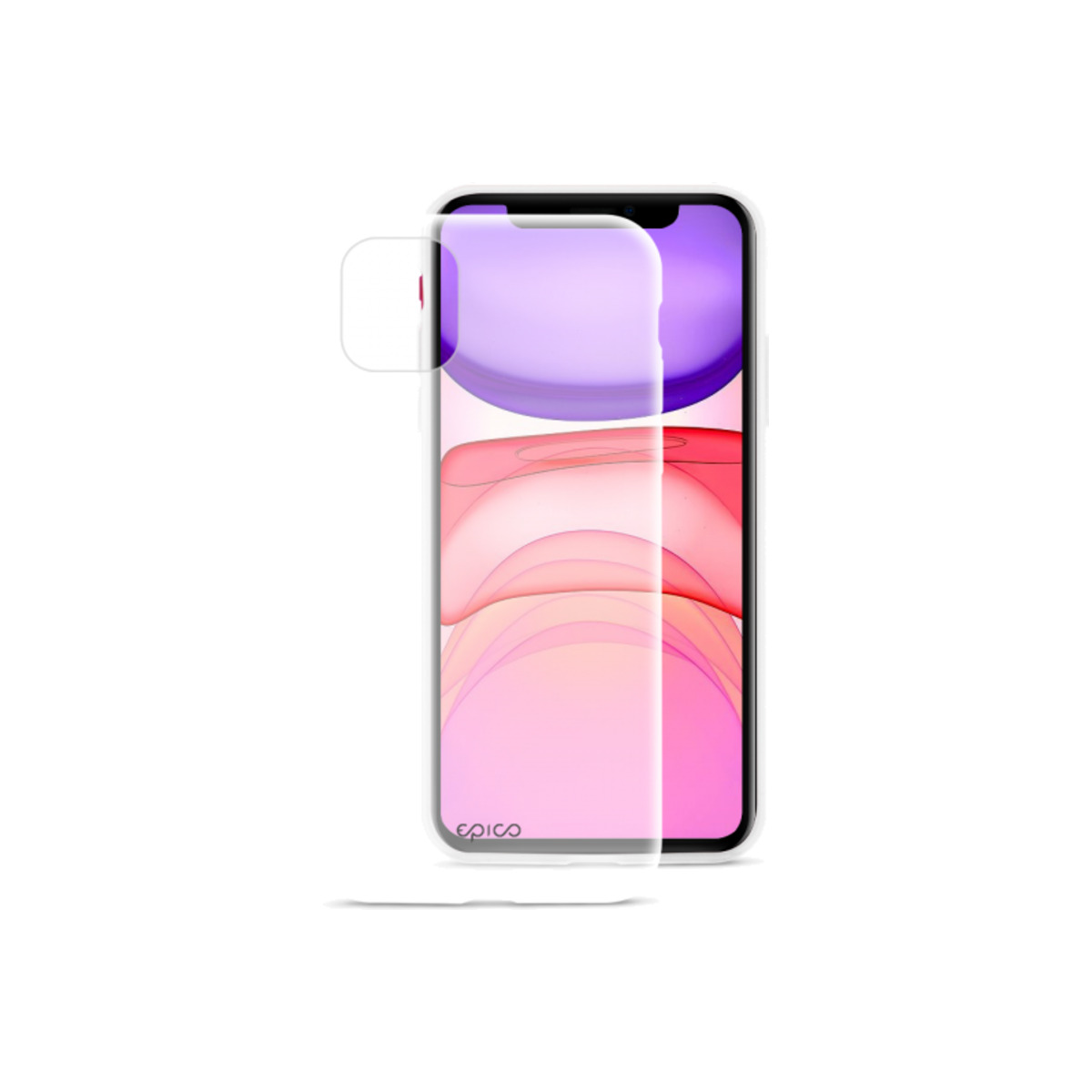 Obal na iPhone 11 EPICO SILICONE CASE - bílý průhledný