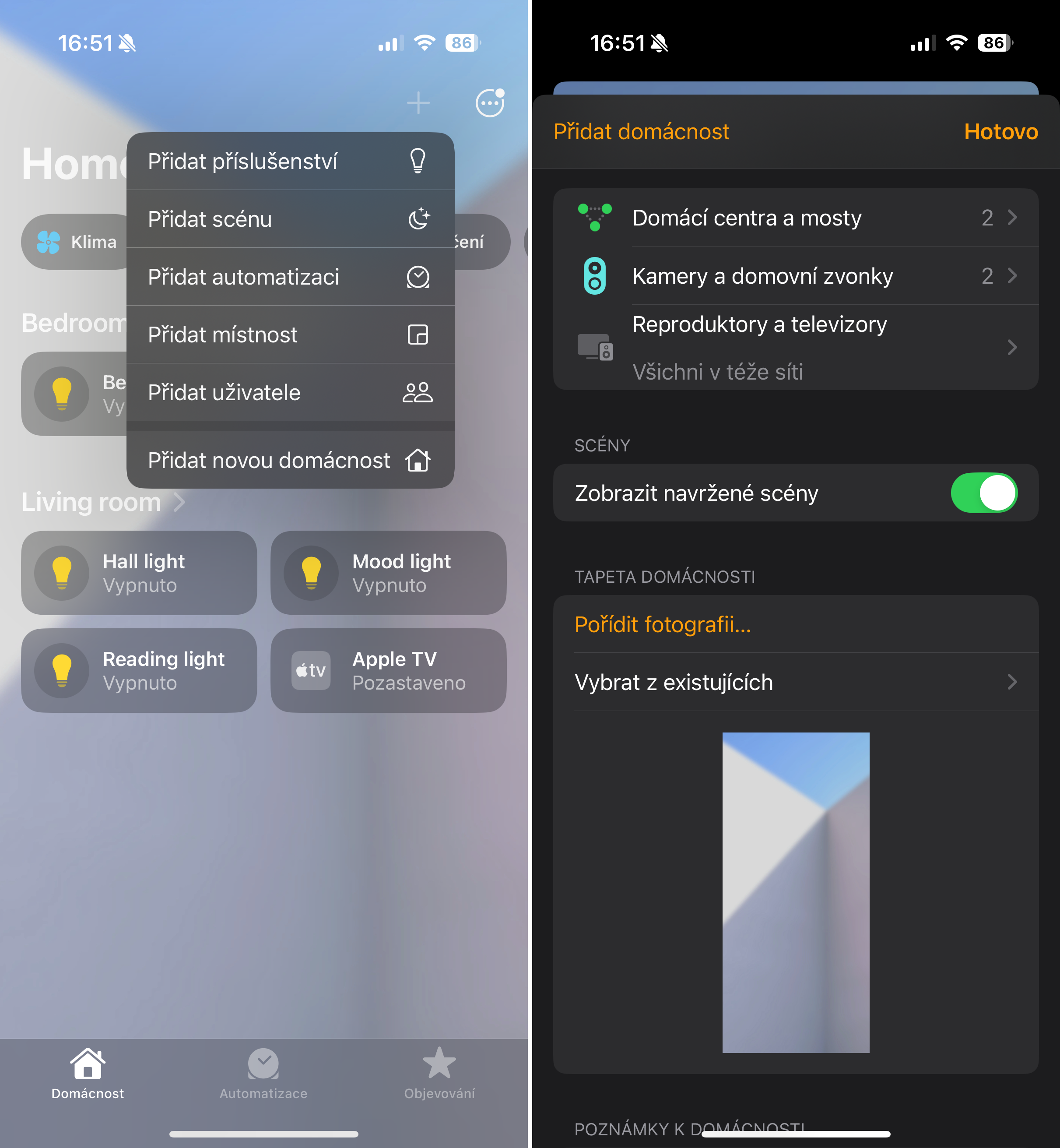 Automatizace Apple HomeKit