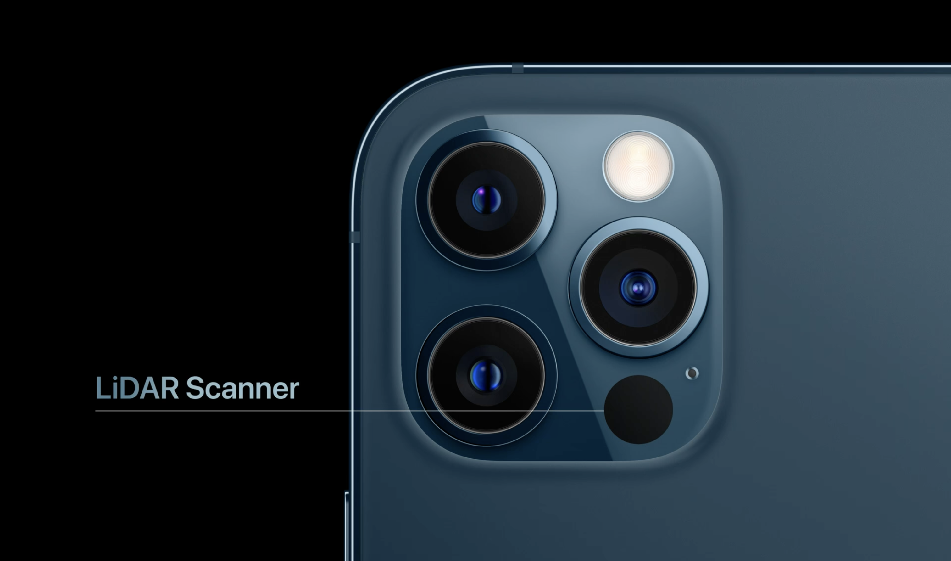 Senzor LiDAR na zadní straně iPhonu 12 Pro