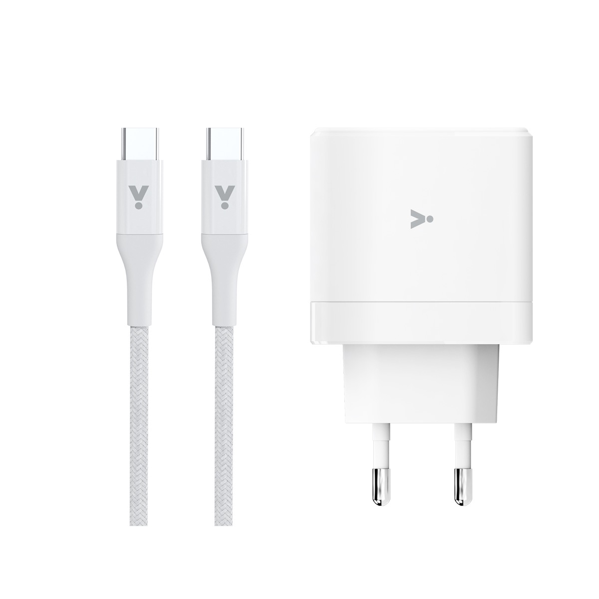 65W GaN adaptér s 2m USB-C kabelem iSTYLE - bílý