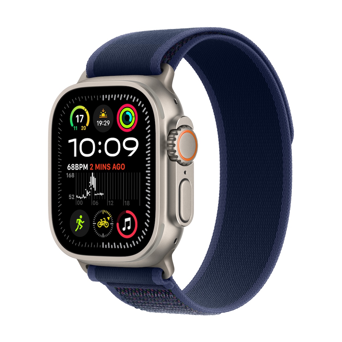 Apple Watch Ultra 2 49mm přírodní titan s modrým trailovým tahem M/L MX4L3CS/A