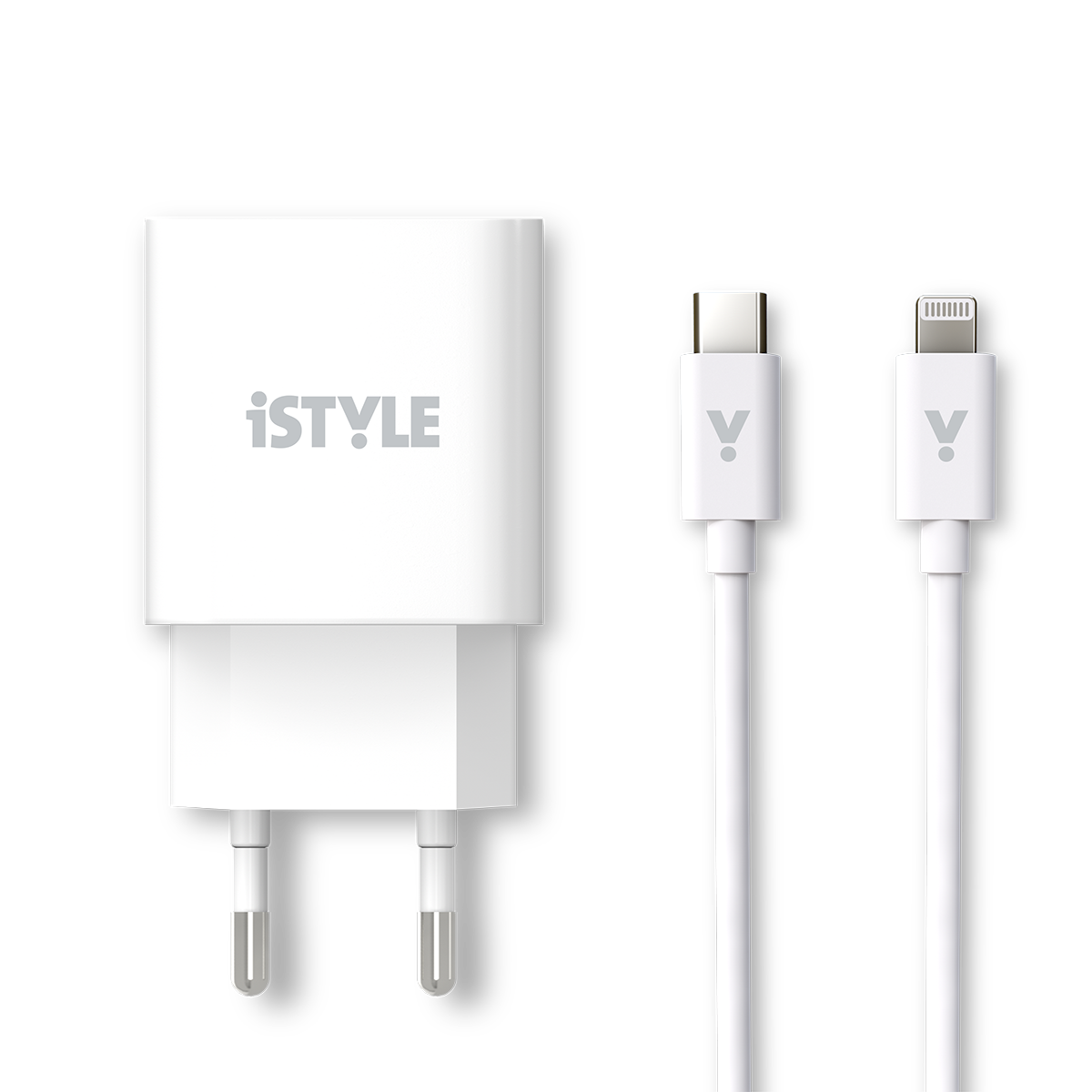 20W PD adaptér s kabelem iSTYLE - bílá