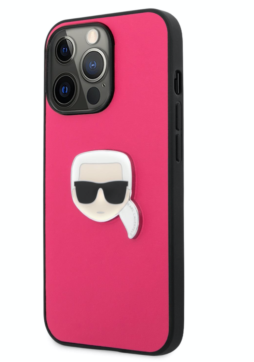 Pouzdro Karl Lagerfeld PU Leather Karl Head iPhone 13 Pro Max růžové