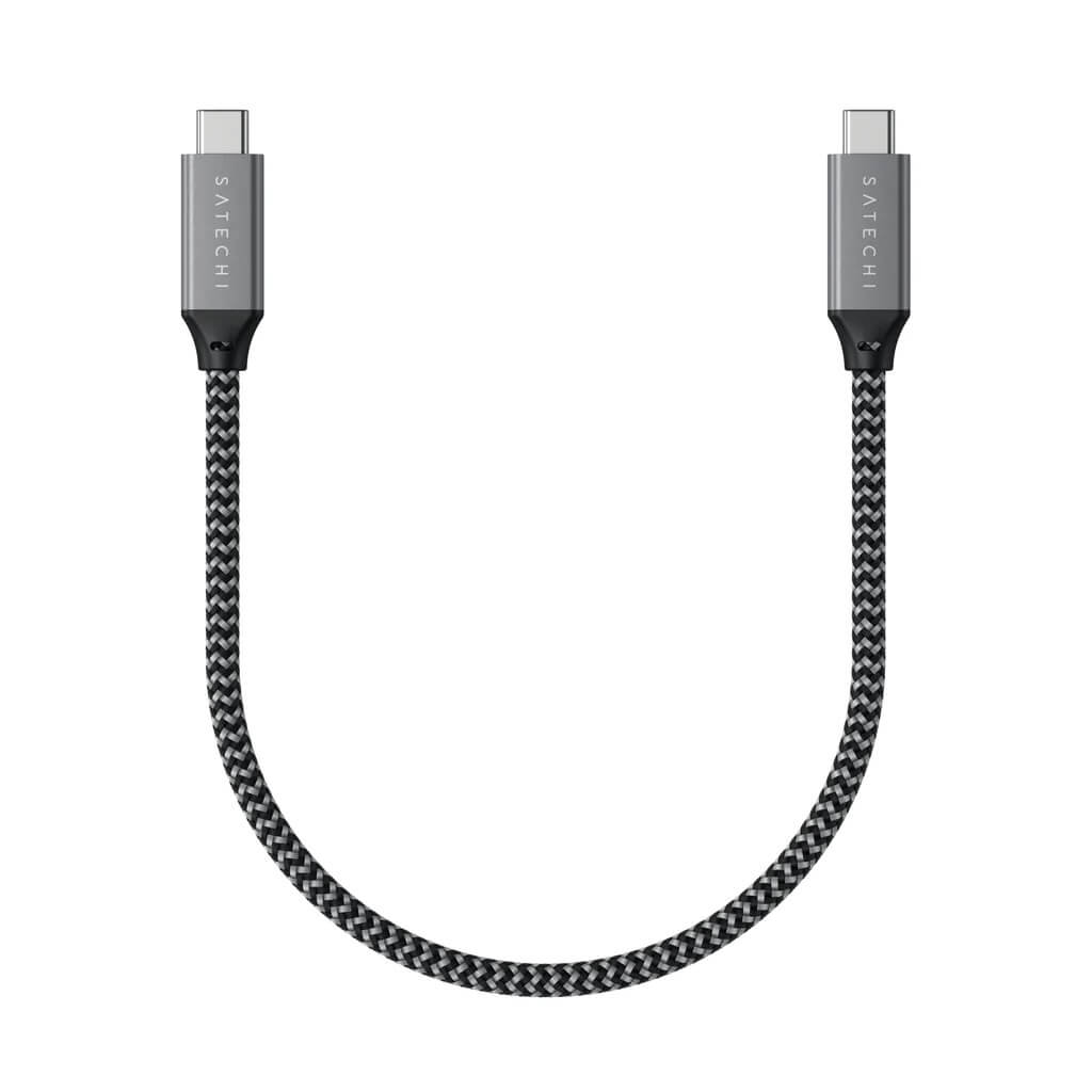 Satechi ST-U4C25M USB4 C-To-C Braided Cable 40 Gbps, 25cm, šedý
